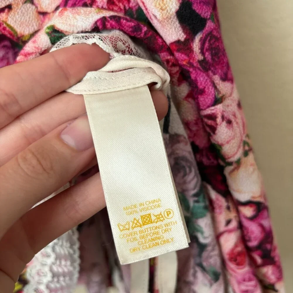 Kate Spade New York Rose Print Tie Back Dress